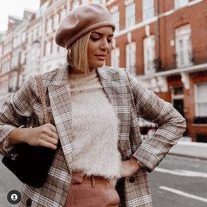 MANGO ANIE FLUFFY SWEATER IN CREAM, SIZE XS